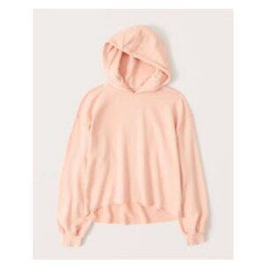 Abercrombie Women's Terry Cutoff Hoodie, Pink/Salmon, size XL